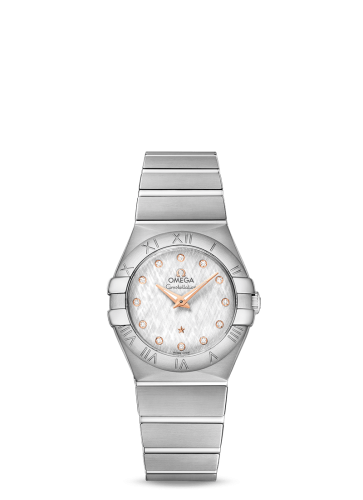 Omega Constellation Quartz 27 Brushed Stainless Steel / Silver Silk